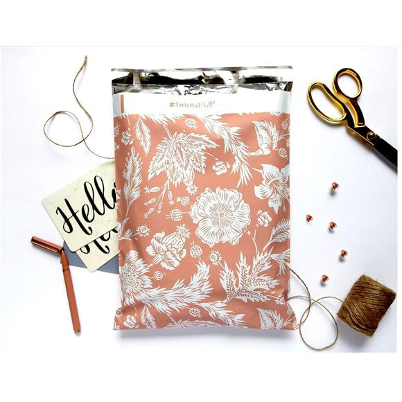 Terracotta Garden Designer Poly Mailers 6x9 pack of 100 with 50 pages of labels - Picture 2 of 3
